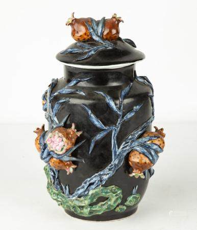  Chinese Famille Noire Porcelain Covered Jar
    
  