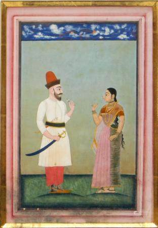 South Indian Court Scene Miniature Painting