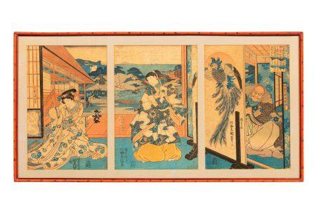 *JAPON, XIXe siècle
Utagawa Kunisada I (Toyokuni III) (1786-1864)
"It? Ny?d? Sukechika, Yoritom