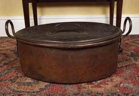  LARGE GEORGIAN COPPER FISH KETTLE & LID
    
  