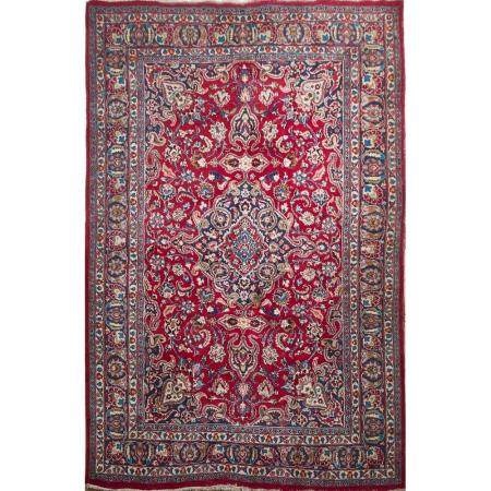  TAPPETO MASHAD trama ed ordito in cotone, vello in lana. Persia XX secolo - cm 275 x 201
    
  