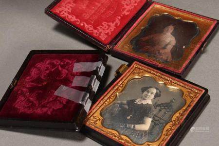 Pair of 19th Century Daguerreotypes and Cases,