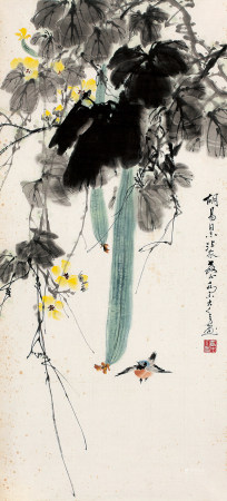 乔木  丝瓜麻雀