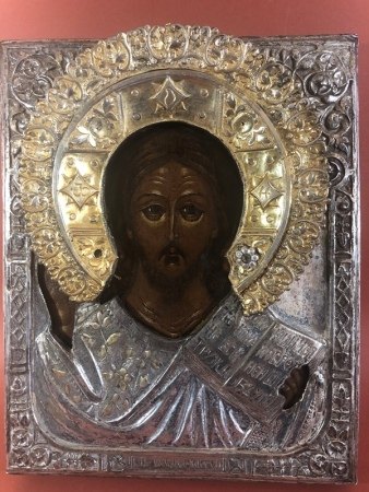 A Russian Icon of Christ Pantocrator, 18th century.