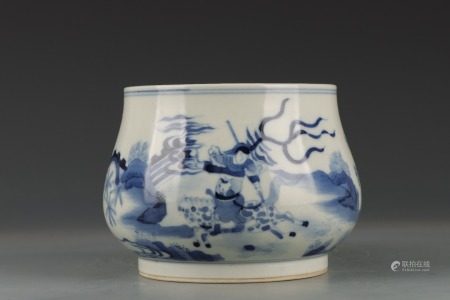 BLUE WHITE STORY POT