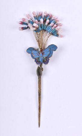 gro?e Eisvogel Haarnadel China Qing Dynastie 19. Jhd. | large kingfisher hairpin China Qing dyn