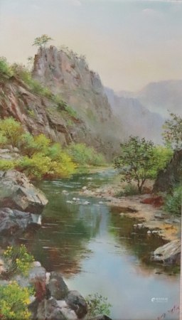 京革山水油画一幅（国家一级画师）