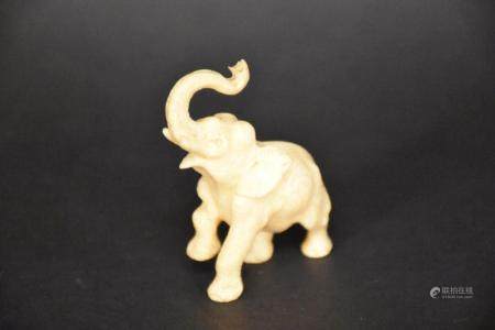 A Japanese Meiji period hand carved antique ivory figure of the elephant. H