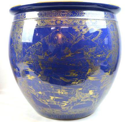 Good Chinese Powdered Blue Porcelain Fish Bowl