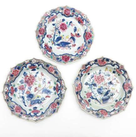 Lot of 3 18th Century China Porcelain Plates