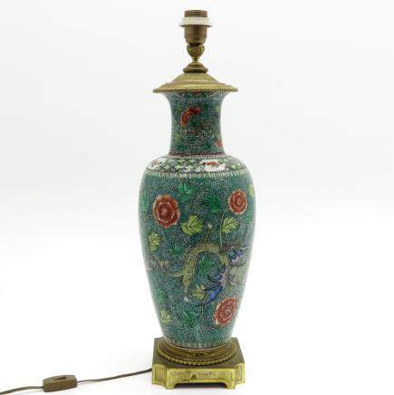 China Porcelain Vase Converted in Lamp