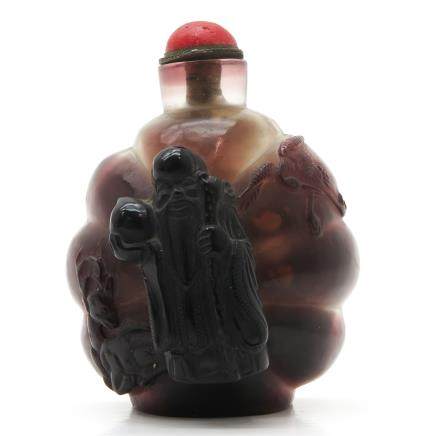 Reverse Painted Glass Chinese Snuff Bottle