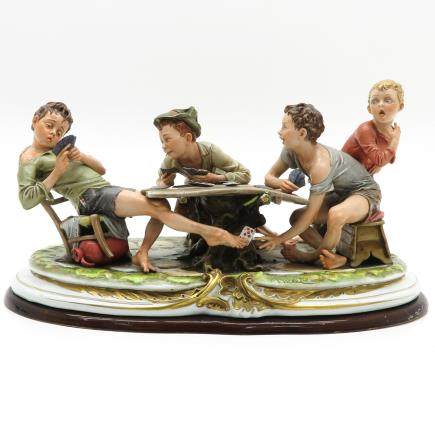 Capodimonte Merli Sculpture Depicting Carpet Sellers