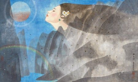 潘絜兹（1915～2002） 巫山情 横批 设色纸本
