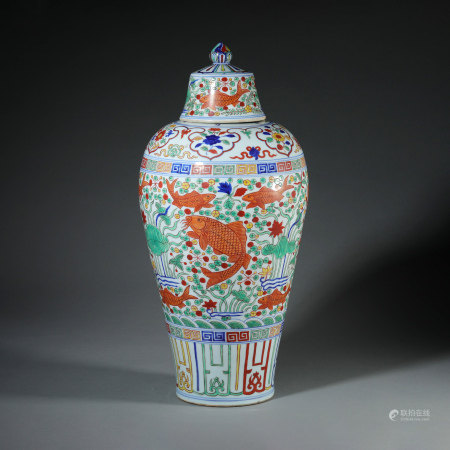 Ming Dynasty, fish, water grass ornamentation, Bottle