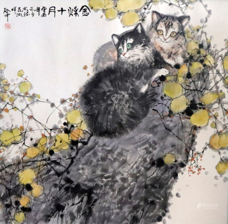 伍启中--金秋十月
1944年生，广东新会人。广东画院副院长，国家一级美术师，享受国务院特殊津贴。