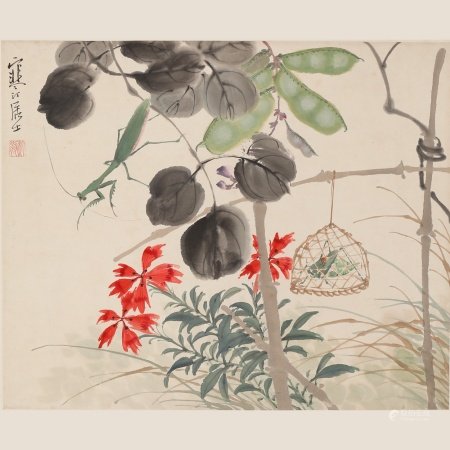 近现代 江寒汀（1903—1963） 花卉草虫