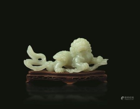 A Celadon jade lion, China, 1900s