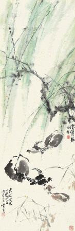 郑乃珖*宋吟可双牛图丙辰（1976）年作