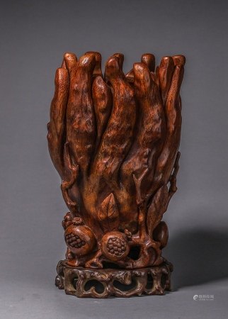 Bamboo carving Buddha hand ornaments 竹雕佛手摆件