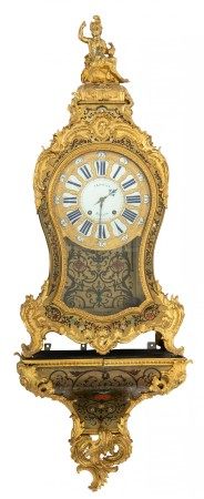 A large Rococo Boulle work cartel clock, signed 'J.B. Ballion', 18thC, H 153,5 cm