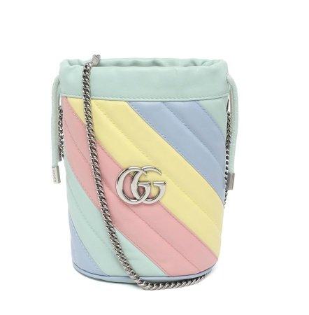  Gucci 双G马蒙彩虹mini水桶包