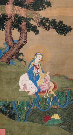明 绢本设色普贤菩萨