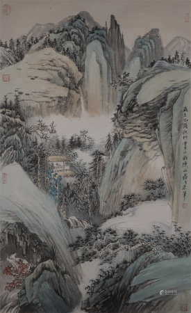 陈品鑫 青绿山水 立轴