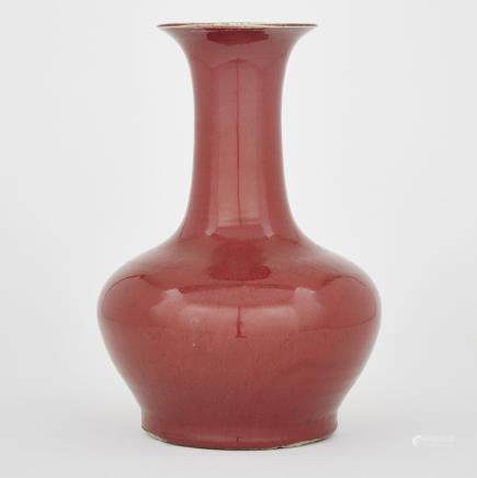 A Red Flambé Glazed Vase, 19th/20th Century, height 13.8" — 35 cm.