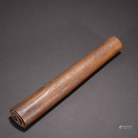 桂皮雕诗文臂隔