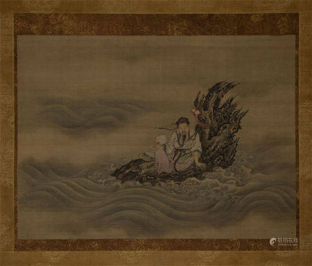 佚名　波上仙人圖