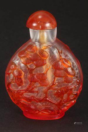 Chinese Qing Dynasty Overlay Snuff Bottle and