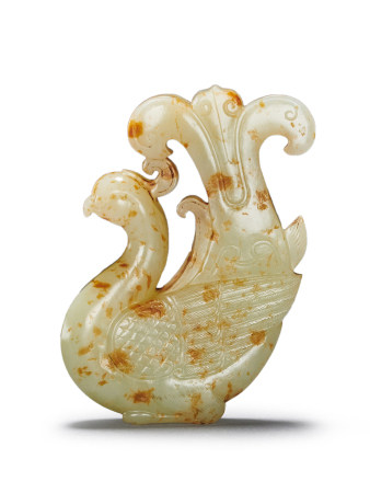 白玉凤形佩