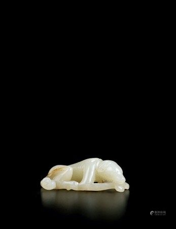 白玉犬  A WHITE JADE DOG