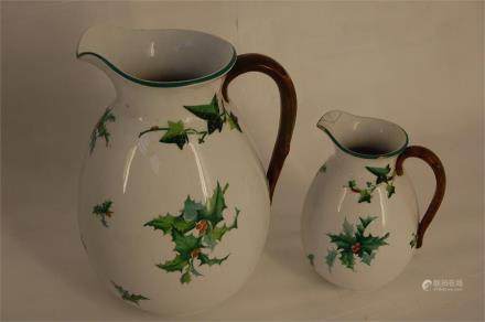 Large Minton Water Jug together with One other Similar Smaller (the smaller a/f) H 29cm  and H 18 approx 