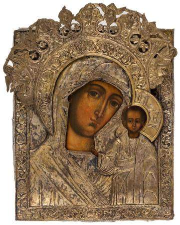 RUSSIAN ICON SHOWING THE MOTHER OF GOD KASANSKAYA