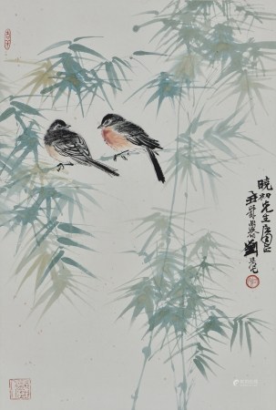 刘旦宅 双栖图