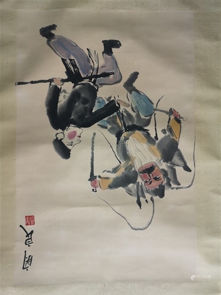 关良，挂轴68X45
