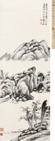戴煕  (1801-1860) 墨笔山水 DAI XI COTTAGE IN THE MOUNTAIN