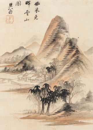董其昌（款）  (1555-1636) 仿米元晖云山图 ATTRIBUTED TO DONG QICHANG LANDSCAPE AFTER MI FU