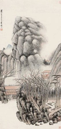 周鎬（清嘉庆） (QING dynasty) 冬日访友 ZHOU GAO Visiting Friend in Winter