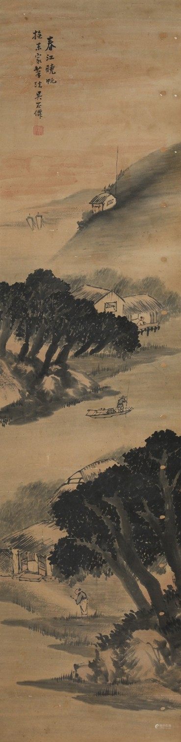 吴石仙 春江晓帆