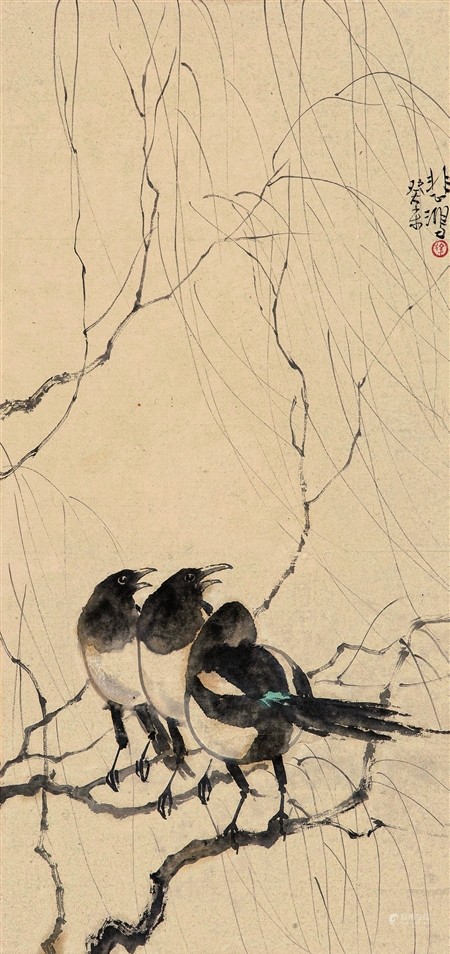徐悲鸿 三喜图