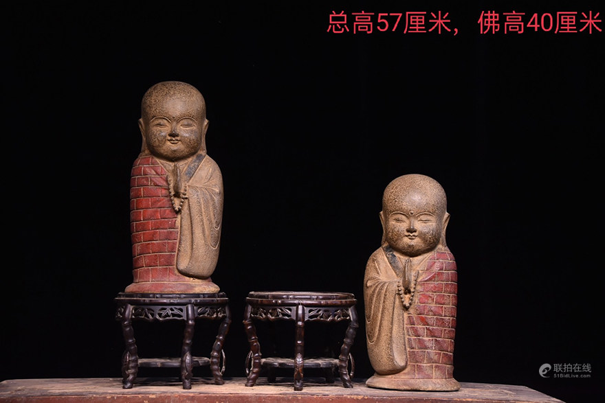 禅意青石彩绘《小和尚》