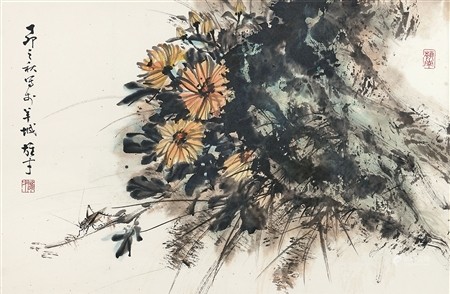 黎雄才(1910-2001) 菊花小虫
