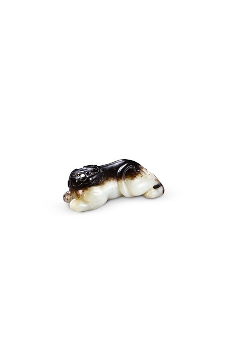 清黑漆古玉兽