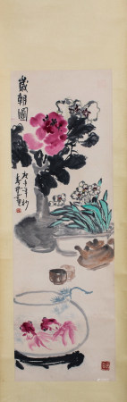 90年侯春林岁朝图立轴